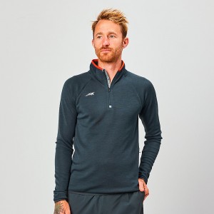 Altra CORE MERINO WOOL 1/2 ZIP Férfi Felsők Fekete | HU-AL0813J40