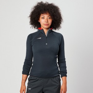 Altra CORE MERINO WOOL 1/2 ZIP Női Felsők Fekete | HU-AL5294D71