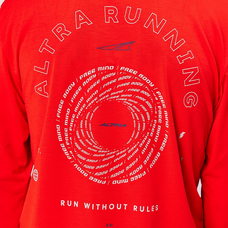 Altra EVERYDAY PERFORMANCE LONG SLEEVE Férfi Póló Piros | HU-AL7389T49