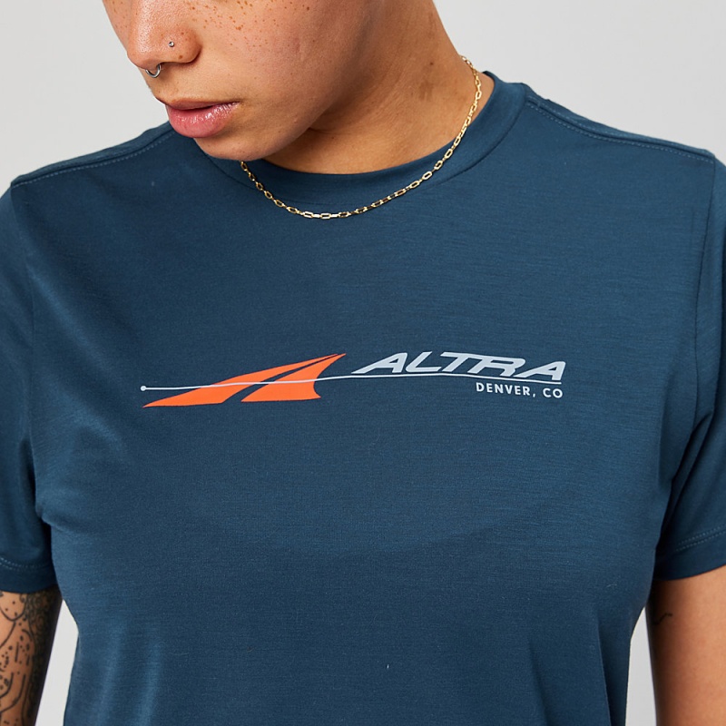 Altra EVERYDAY PERFORMANCE SHORT SLEEVE Női Póló Sötétkék | HU-AL2018C72