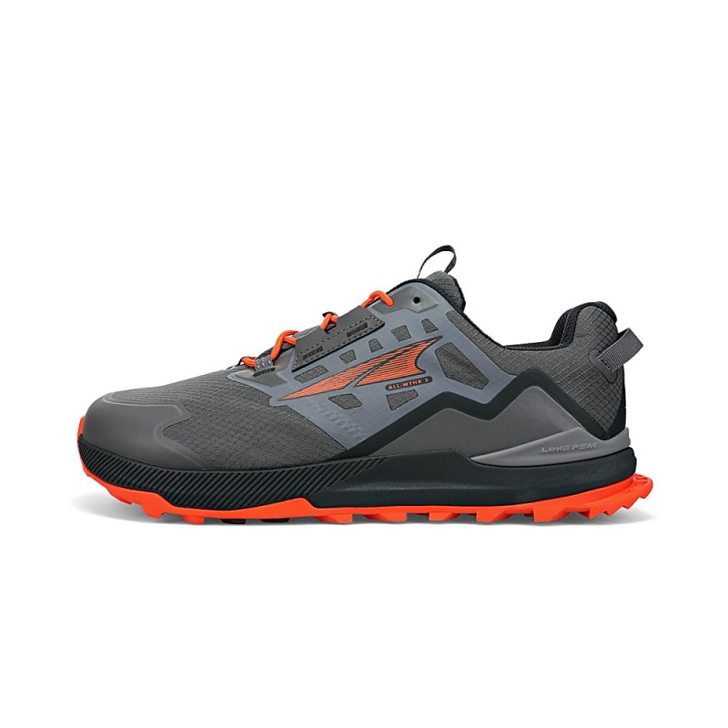 Altra LONE PEAK ALL-WTHR LOW 2 Férfi Túracipő Szürke Narancssárga | HU-AL2498X57